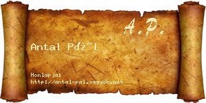 Antal Pál névjegykártya