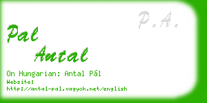 pal antal business card